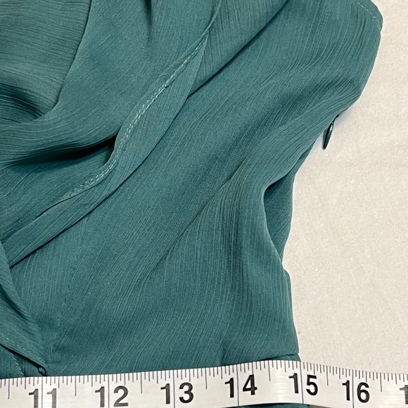 NWT ASOS Women's Cocktail Dress Green Pleated Skirt Fluttered Sleeve Size 8 - Picture 8 of 11